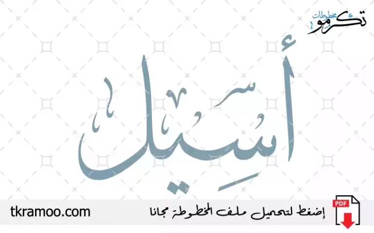 اسم أسيل مزخرف بخط الثلث