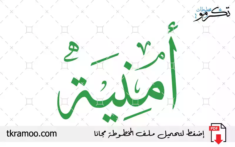 اسم أمنية مزخرف بخط الثلث