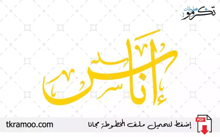 اسم إناس مزخرف بخط الثلث جديد