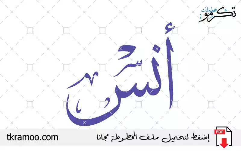 اسم أنس مزخرف بخط الثلث جديد - تكرمو مخطوطات