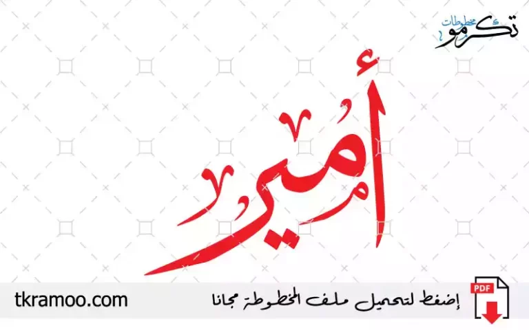 اسم أمير مزخرف بخط الثلث جديد