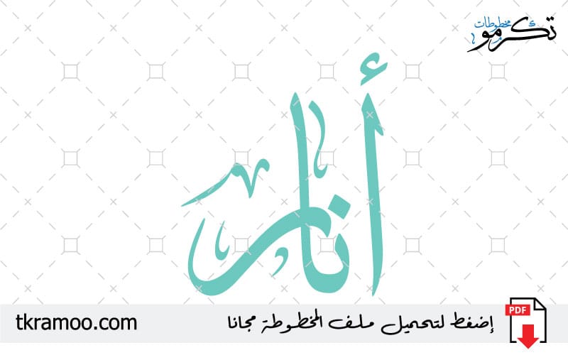 اسم أنار مزخرف بخط الثلث جديد