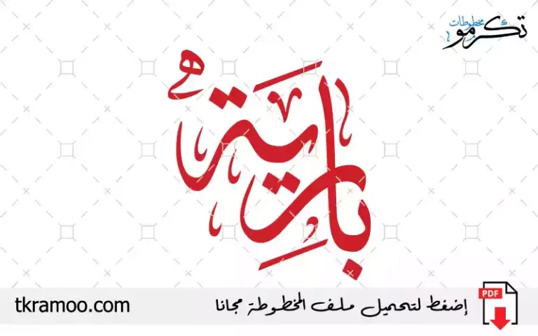 اسم بارية مزخرف بخط الثلث جديد